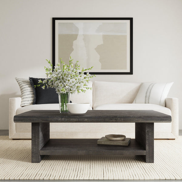 Larson Solid Wood Coffee Table in Carbon Black