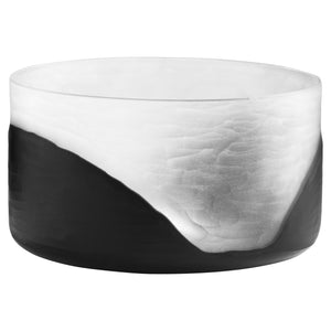 Flat Ominous Frost Vase in Clear and Black