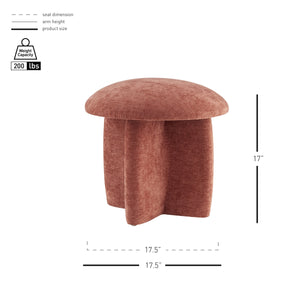 Cielo Chenille Ottoman, Millburry Coral