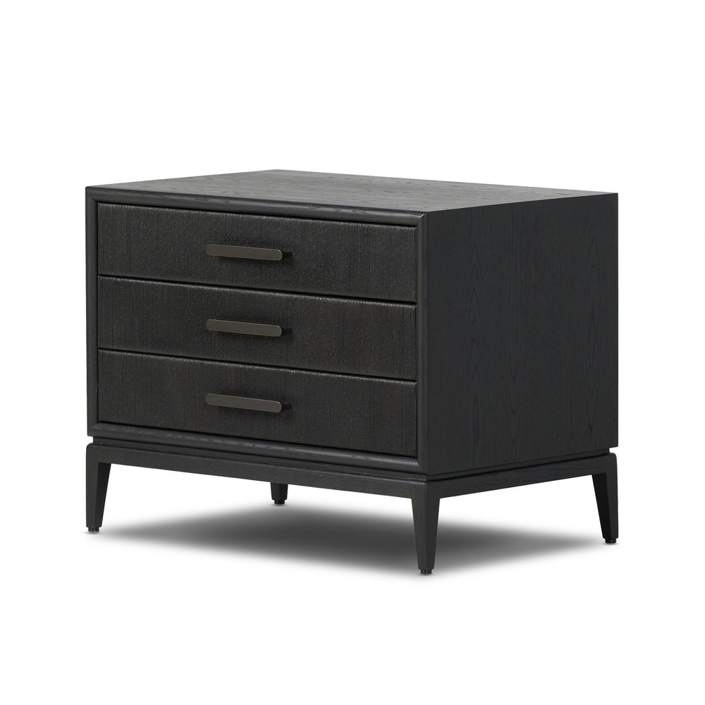 Rosenell Closed Nightstand - Black Oak Veneer