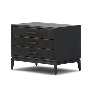 Rosenell Closed Nightstand - Black Oak Veneer