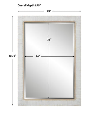 Cape Whitewashed Rattan Mirror