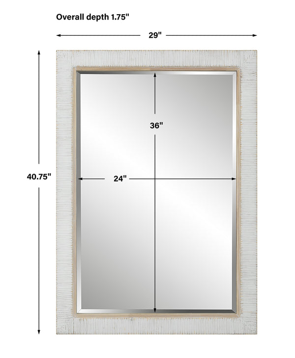 Cape Whitewashed Rattan Mirror