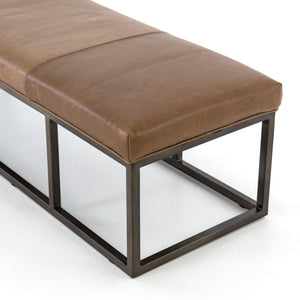 Beaumont Leather Bench-Warm Taupe Dakota