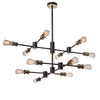 Tribeca AC10782BK Chandelier in Matte Black & Satin Brass