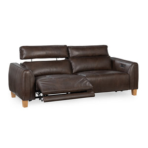 Conway Power Recliner Sofa in Brown Leather