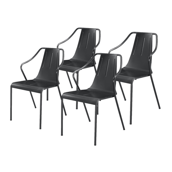 Callum Metal Chair In Metallic Gunmetal