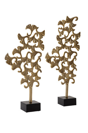 Aluminum Leaf Sculpture Set