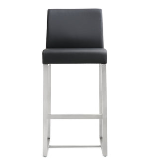 Denmark Black Stainless Steel Counter Stool (Set of 2)