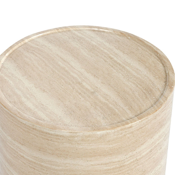 Classic Home McKenna Outdoor Round End Table - Travertine