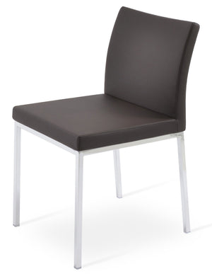 Aria Metal Dining Chair Black Leatherette