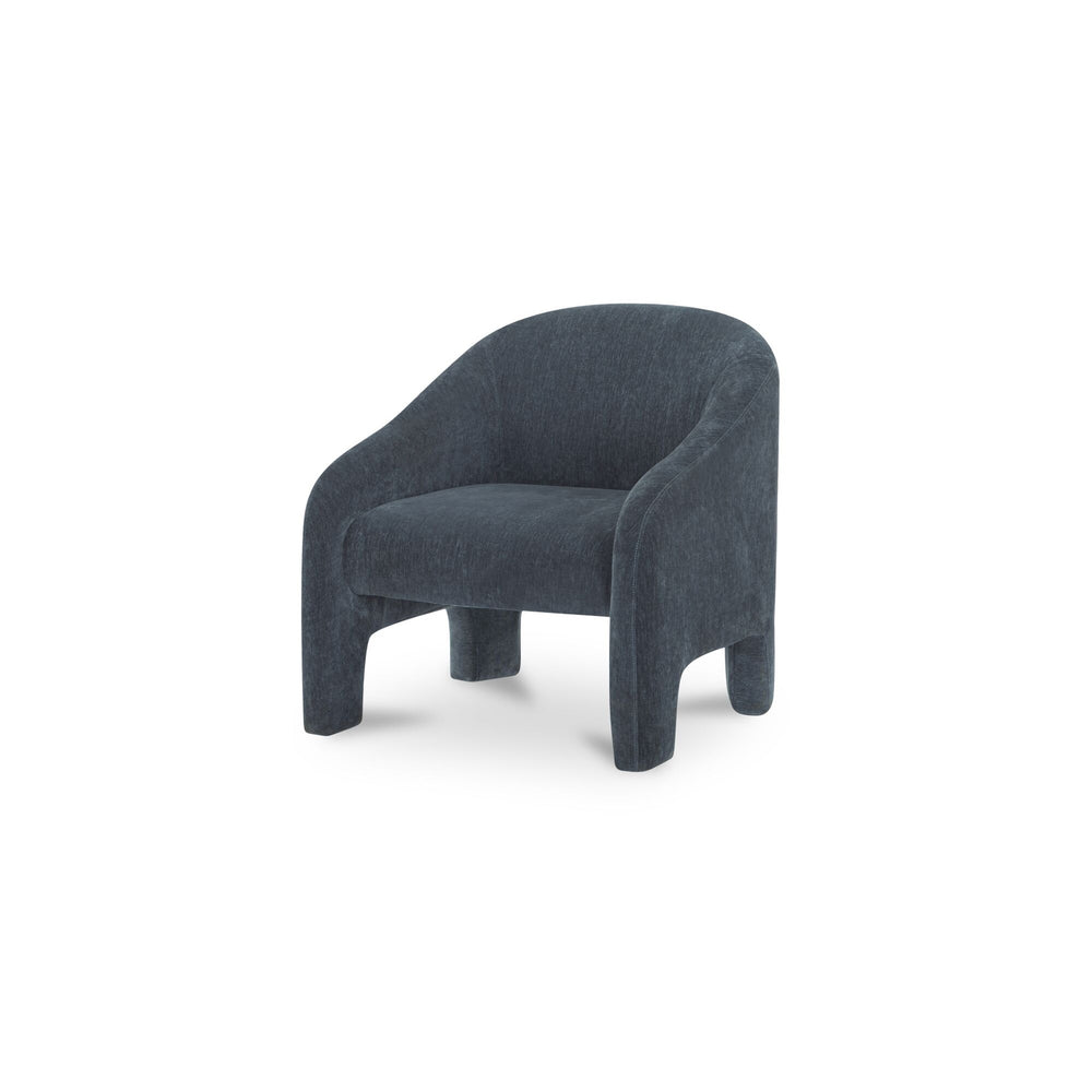 Moe's Tuva Accent Chair in Slate Blue Velvet