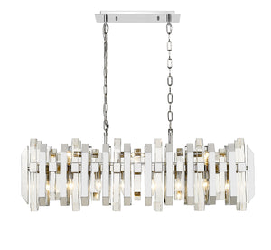 Bova 11 Light Island/Billiard in Polished Nickel Finish