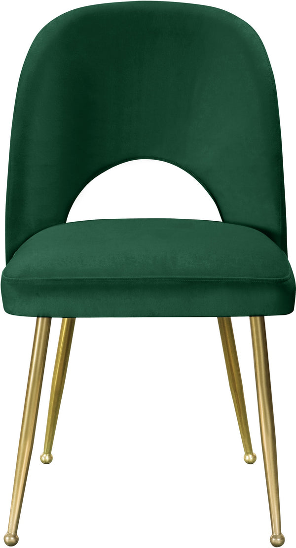 Ramon Dining Chair In Green Velvet