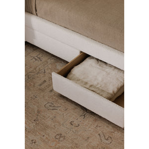 Sophia Queen Storage Bed in Cream with Drawers