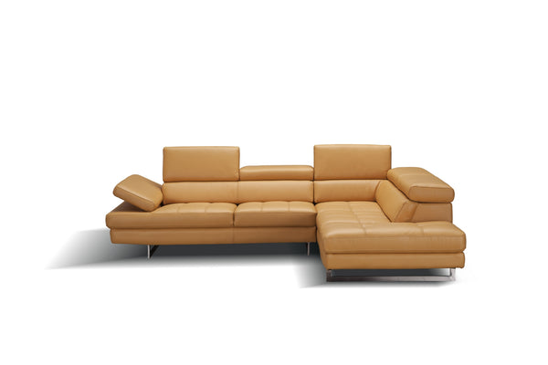 Eliza Italian Leather Sectional Freesia In Right Hand Facing