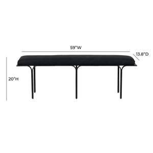 Bryn Black Linen Bench