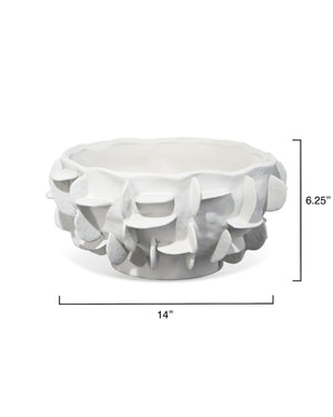  Helios Ceramic Decorative Bowl, White