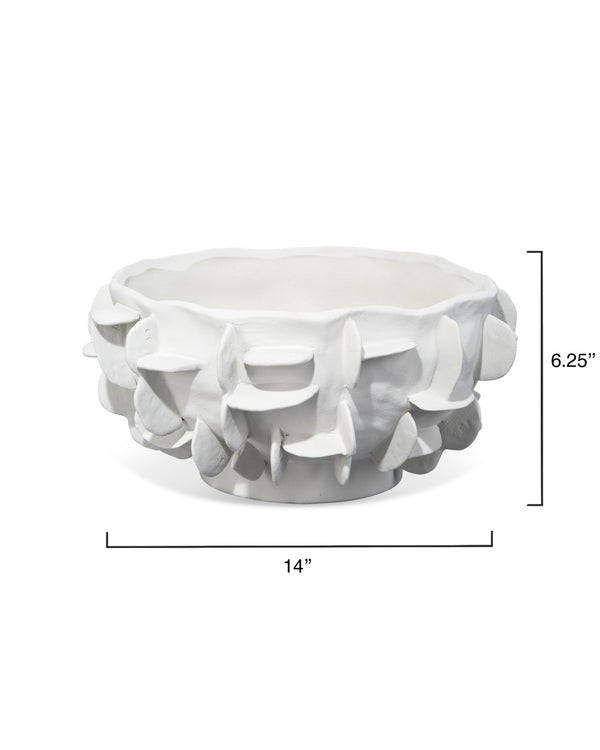  Helios Ceramic Decorative Bowl, White