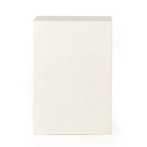 Parish Outdoor End Table In White Concrete