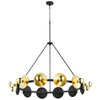 Artemis Chandelier in Noir and Gold Leaf