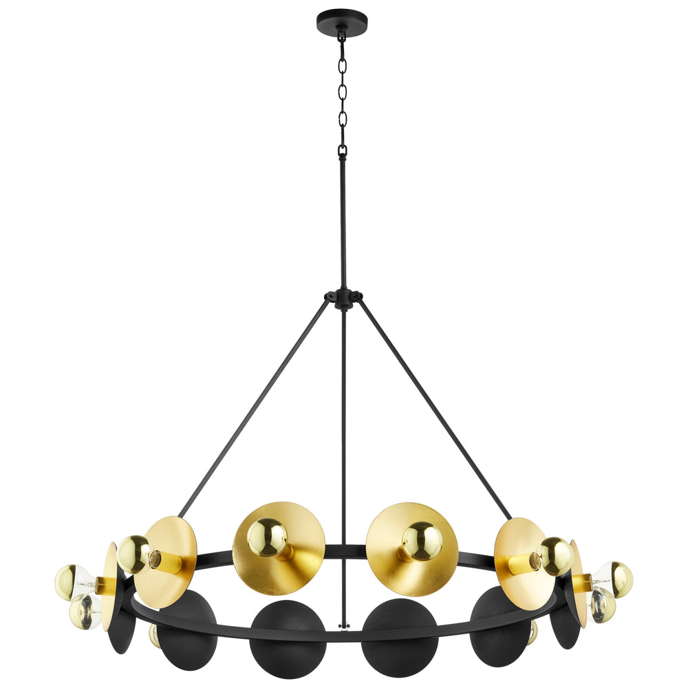 Artemis Chandelier in Noir and Gold Leaf