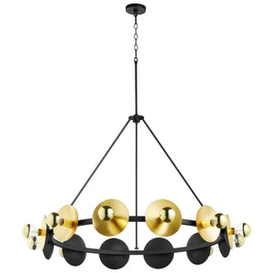 Artemis Chandelier in Noir and Gold Leaf