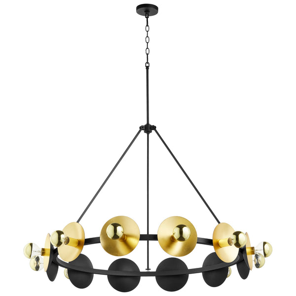 Artemis Chandelier in Noir and Gold Leaf