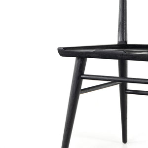 Gregory Dining Chair In Black Oak
