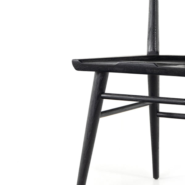 Gregory Dining Chair In Black Oak