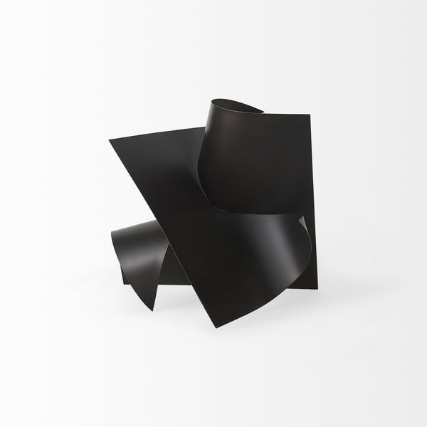 Francesca 11.8L x 11.8W x 11.8H Black Metal Sculptural Decorative Object