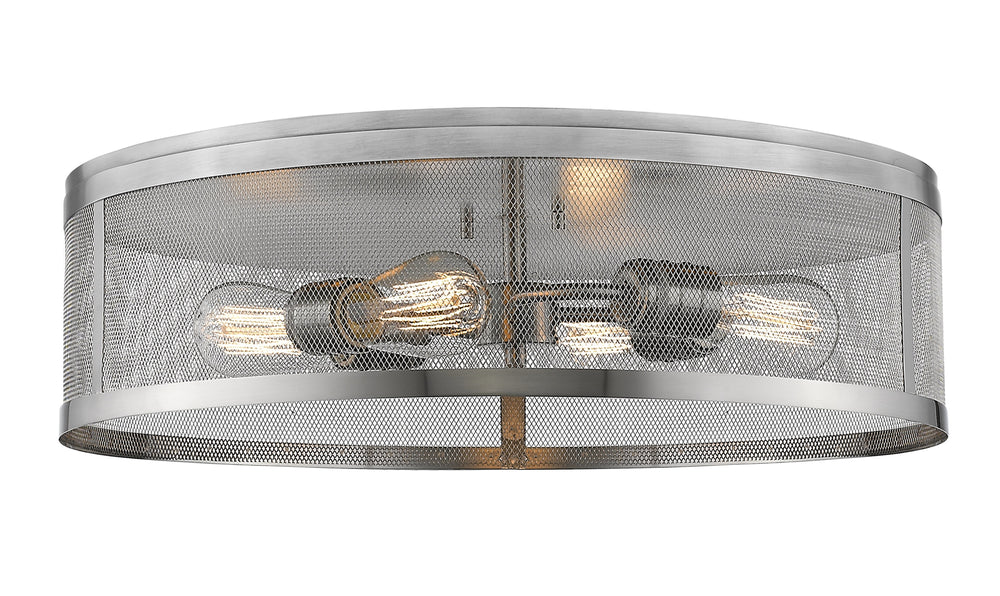 Meshsmith 4 Light Flush Mount in Brushed Nickel Finish