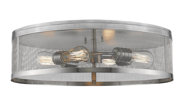 Meshsmith 4 Light Flush Mount in Brushed Nickel Finish