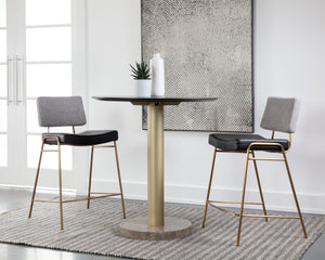 BRINLEY COUNTER STOOL - GOLD - NIGHTFALL BLACK / CHACHA GREY