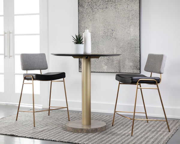 BRINLEY COUNTER STOOL - GOLD - NIGHTFALL BLACK / CHACHA GREY