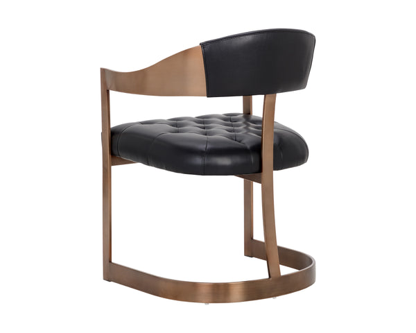 BEAUMONT DINING ARMCHAIR - ANTIQUE BRASS - CANTINA BLACK