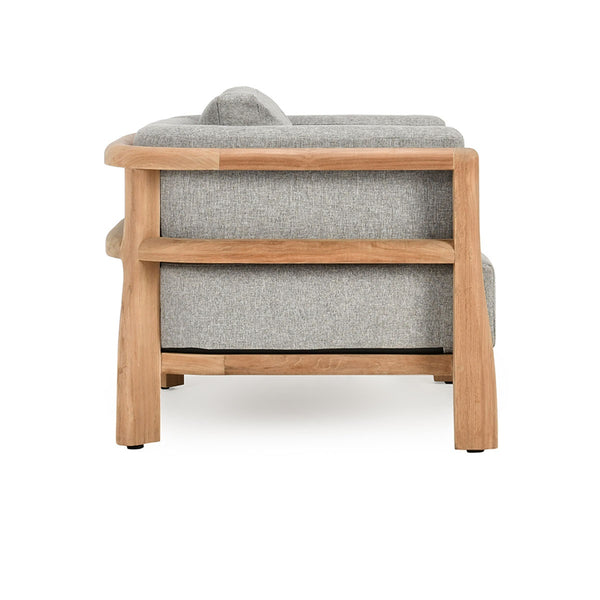 Aston Outdoor Accent Chair with Teak & Olefin - Natural/Gray
