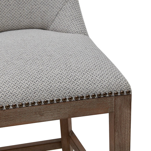 Dorsey Fabric Counter Stool Drift Wood Legs In Cardiff Gray 
