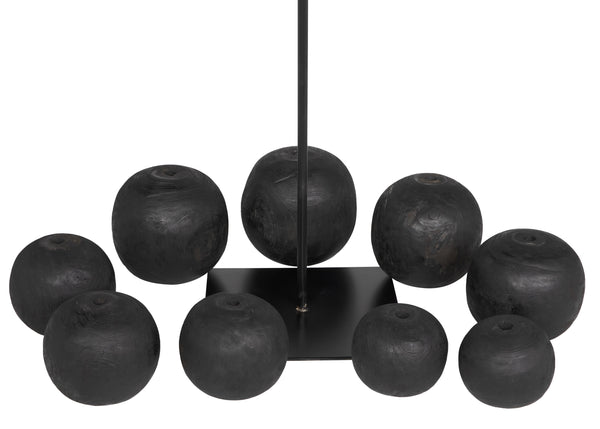 Alpha Munggur and Industrial Steel Sculpture in Burnt Black Finish