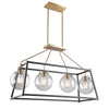 Bridegtown 4 Light Cage Pendant in Black & Harvest Brass