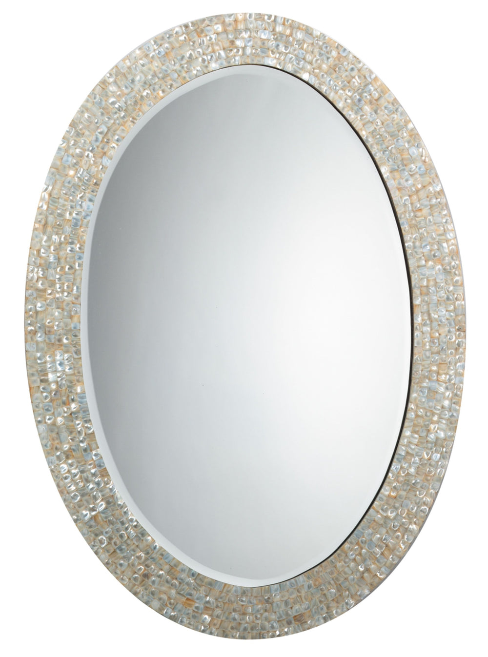 Large Oval Wall Mirror, Mother of Pearl