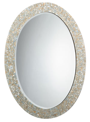 Large Oval Wall Mirror, Mother of Pearl