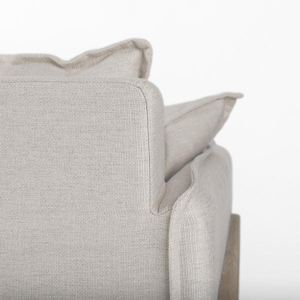Roy I 84" Beige Upholstered Three Seater Sofa