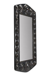 Nanna Mirror, Hand Rubbed Black with Light Brown Trim