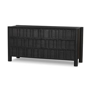 Ezri 6 Drawer Dresser - Carved Black Oak