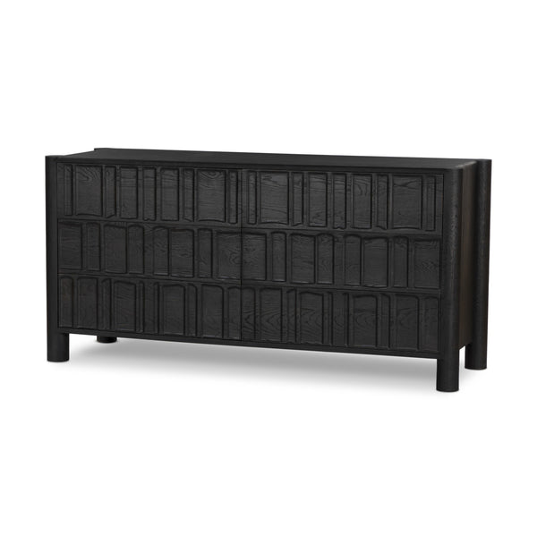 Ezri 6 Drawer Dresser - Carved Black Oak