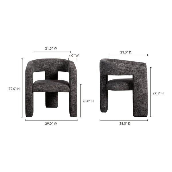 Moe's Elo Armchair in Black Polyester