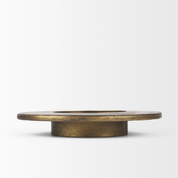 Vivian Gold Metal and Glass Hurricane Candle Holder (Set of 2)