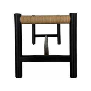 Moe's Hawthorn Small Bench in Black with Woven Seat