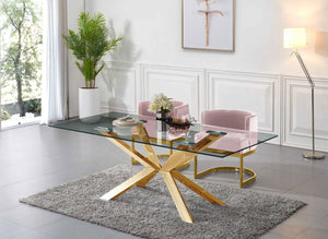 Donna Dining Chair In Pink Velvet
